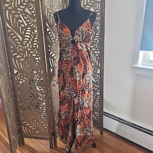 Sincerely Jules Vibrant Orange and Black Dress